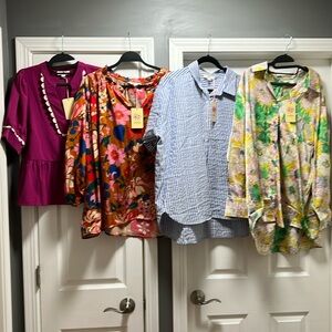 Entro lot of 4 brand new with tags tops in size large.